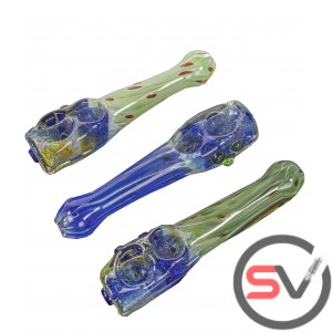 DOUBLE BOWL ICE CUBE HAND PIPE 6inch 3CT/PK